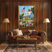 Classic White American Farmhouse Home Decor Poster