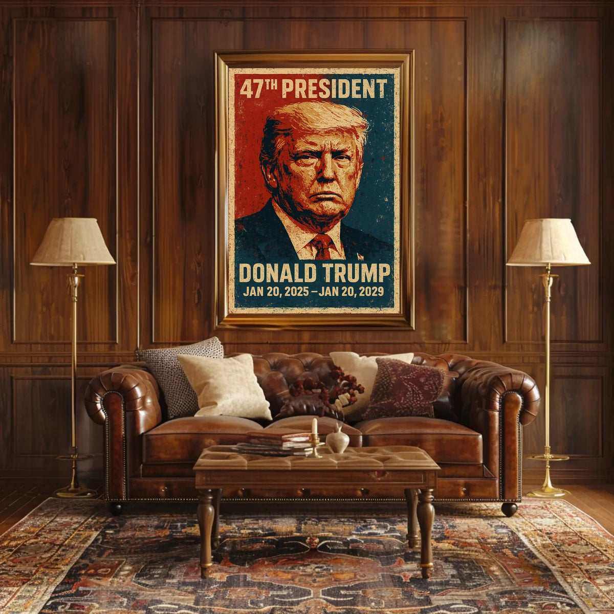 Donald Trump Leadership Strength Typography Poster