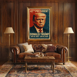 Donald Trump Leadership Strength Typography Poster