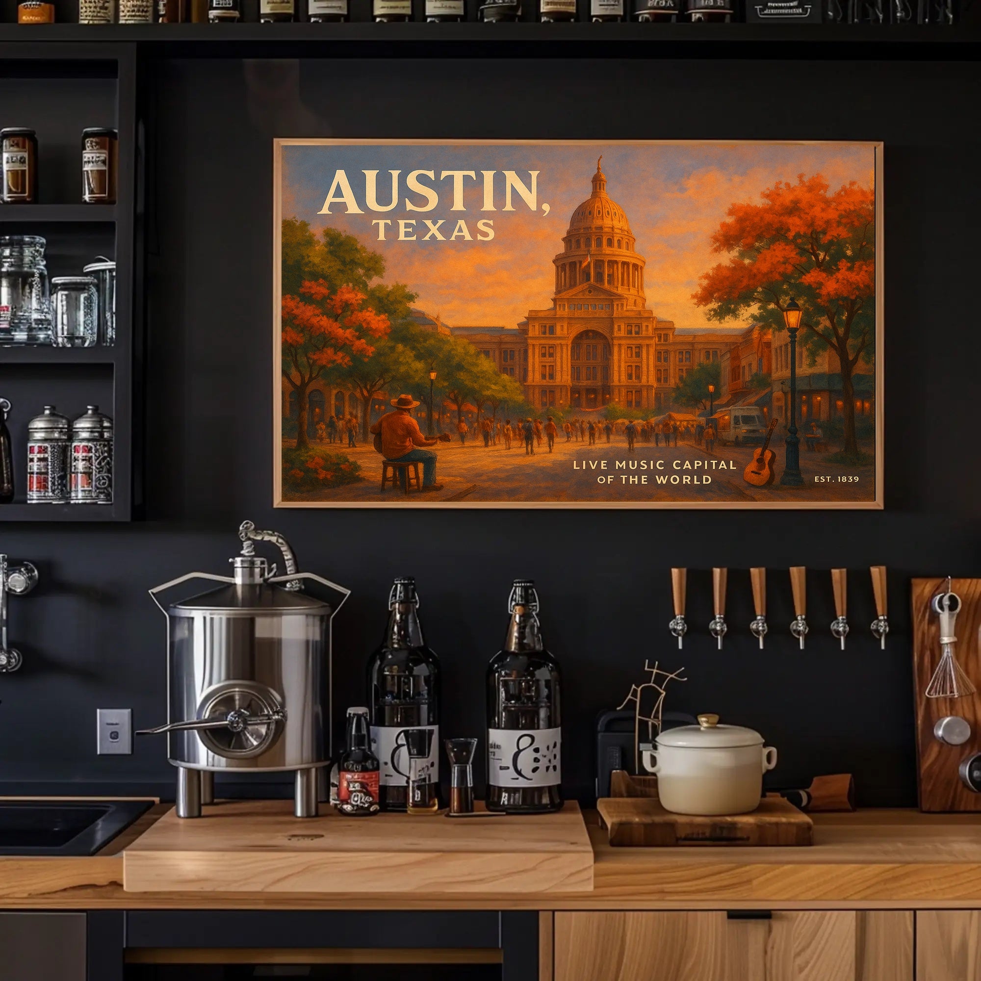 Austin Texas Live Music Capital Poster Art