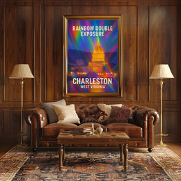 Rainbow Double Exposure Charleston Poster