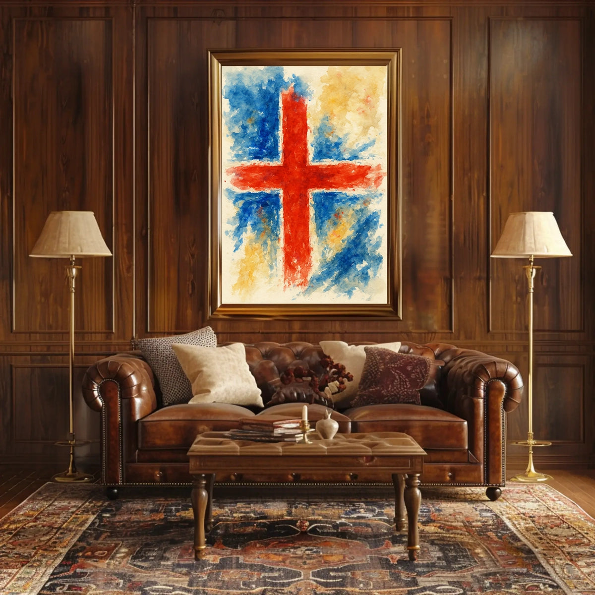 Abstract Cross In Watercolor Abstract Poster