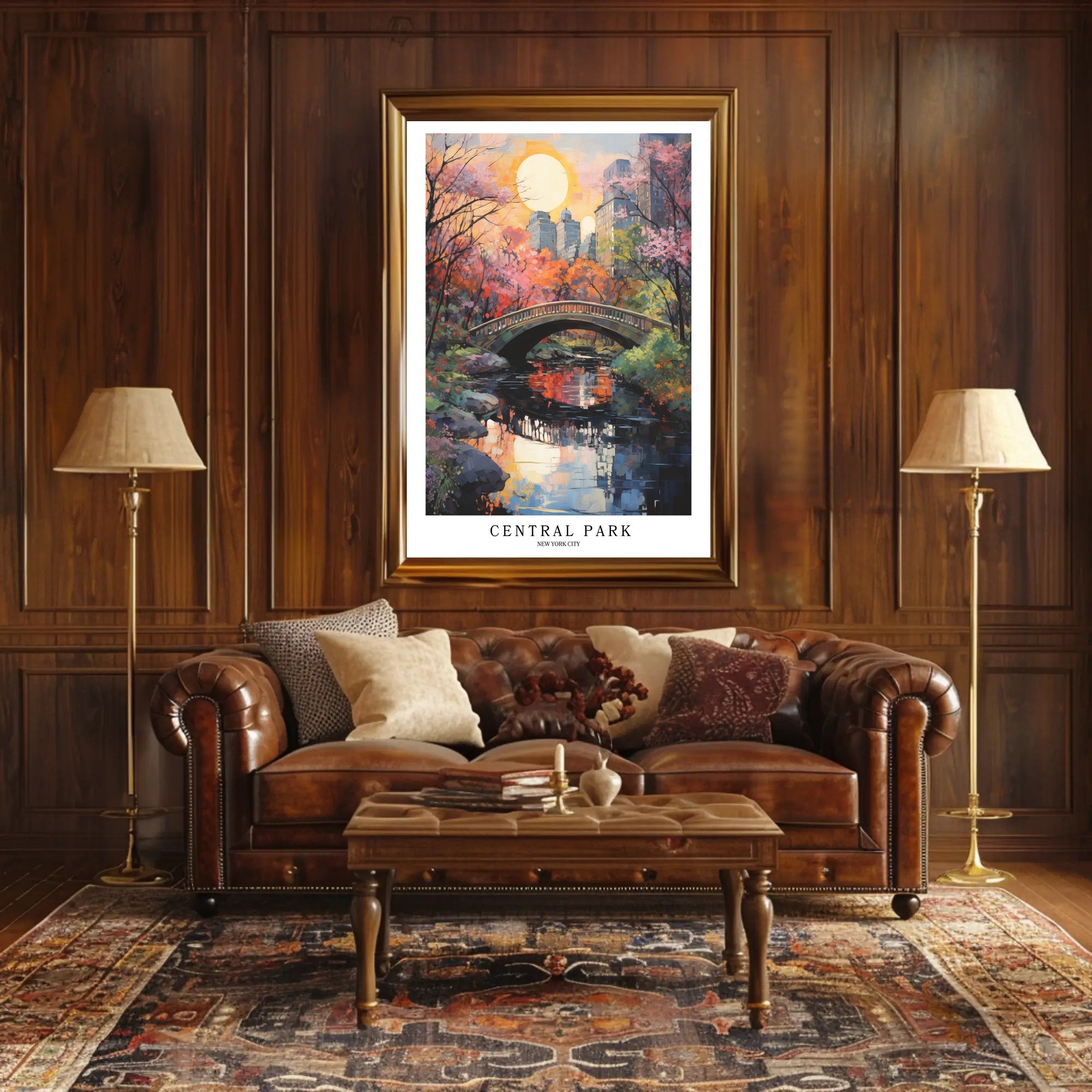 Central Park Autumn Impressionism Urban or Cityscape Poster PosterGoat