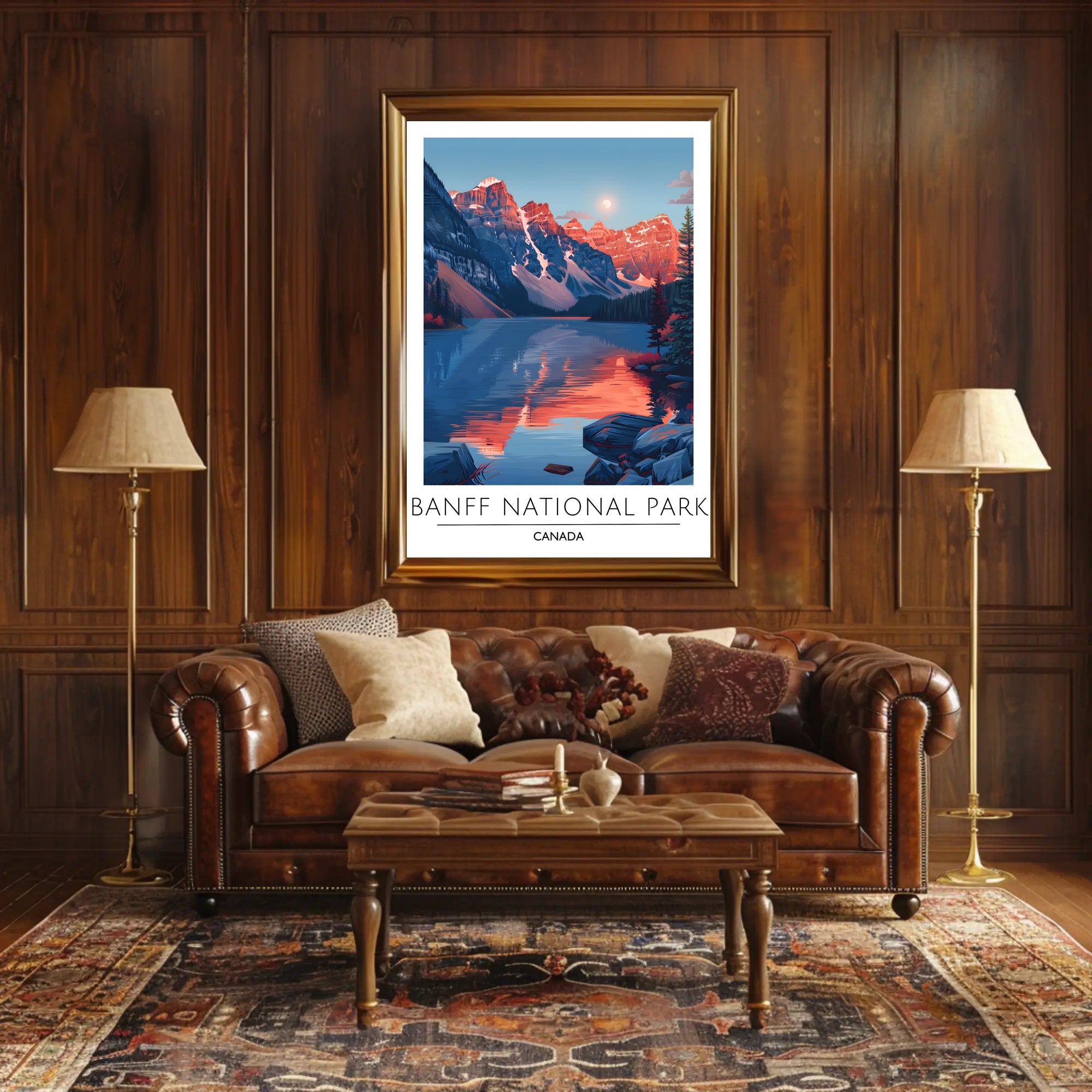 Banff National Park Reflection Travel Poster