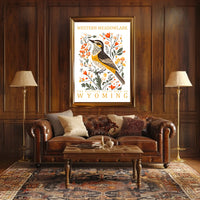 Western Meadowlark Wyoming State Bird Art Poster