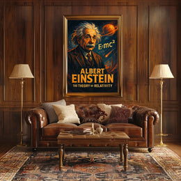 Albert Einstein Relativity Scientific Vintage Scenic Wall Art Educational Decor Wanderlust Poster