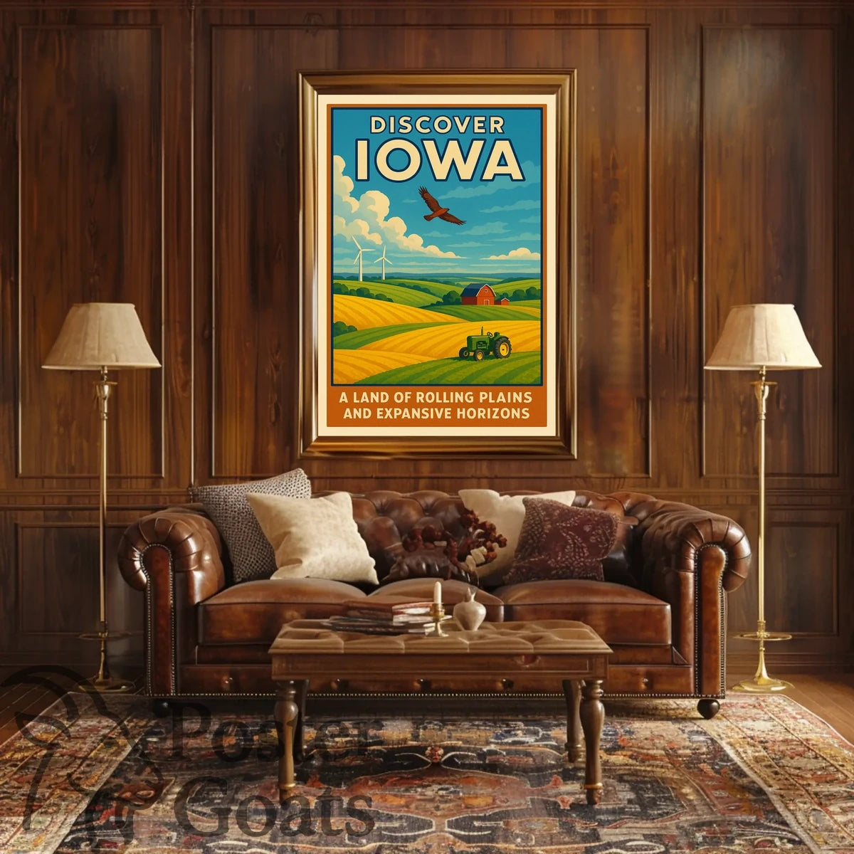 Discover Iowa's Tranquil Beauty: Vintage Travel Poster