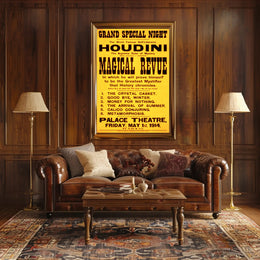 Houdini Magic Show Vintage 1914 Cultural or Heritage Poster