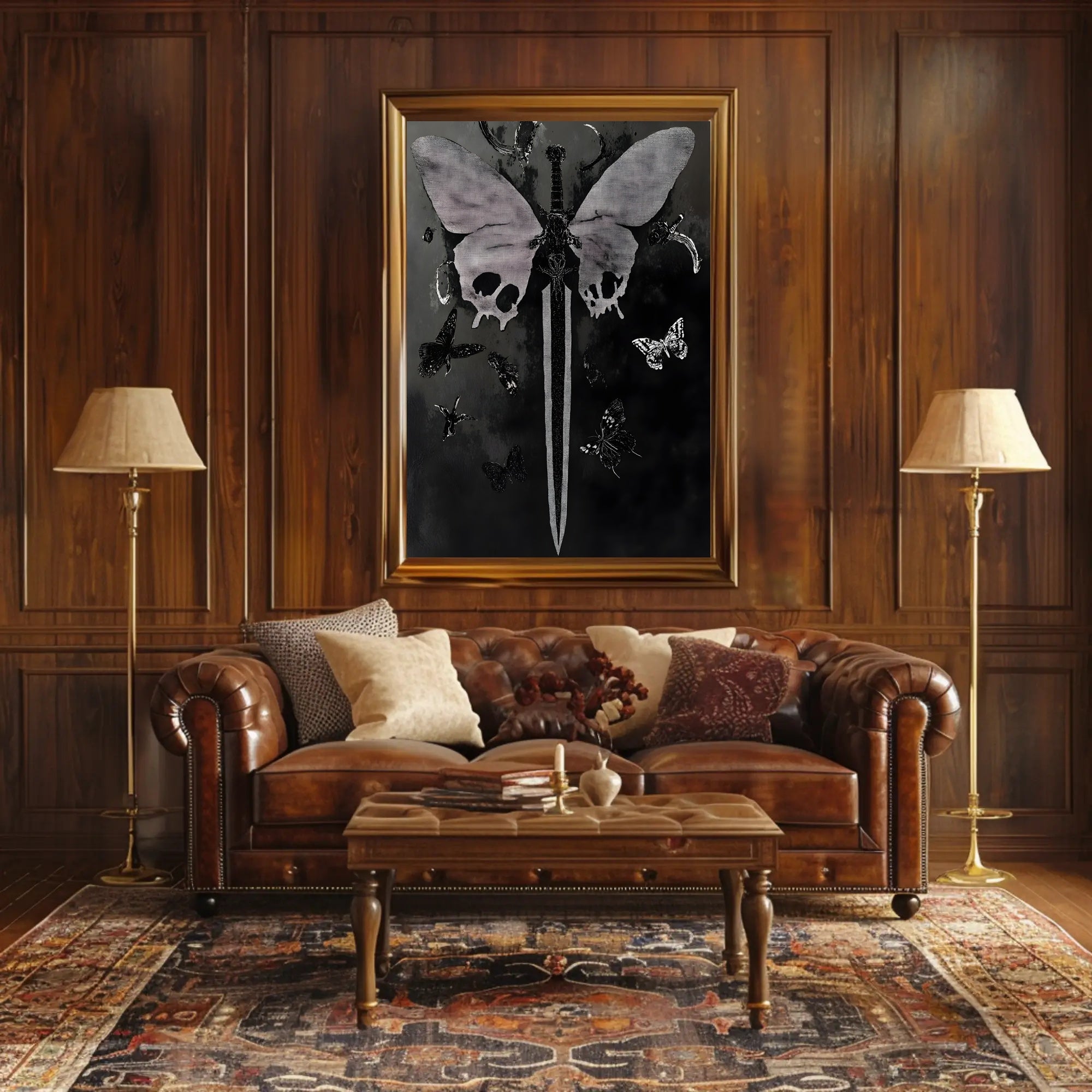 Sword and Butterfly Gothic Art Fantasy or Mythology Poster PosterGoat