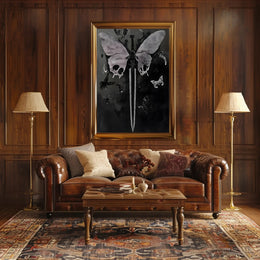 Sword and Butterfly Gothic Art Fantasy or Mythology Poster PosterGoat