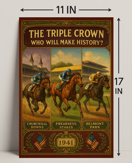 Triple Crown Race Vintage Sports Poster