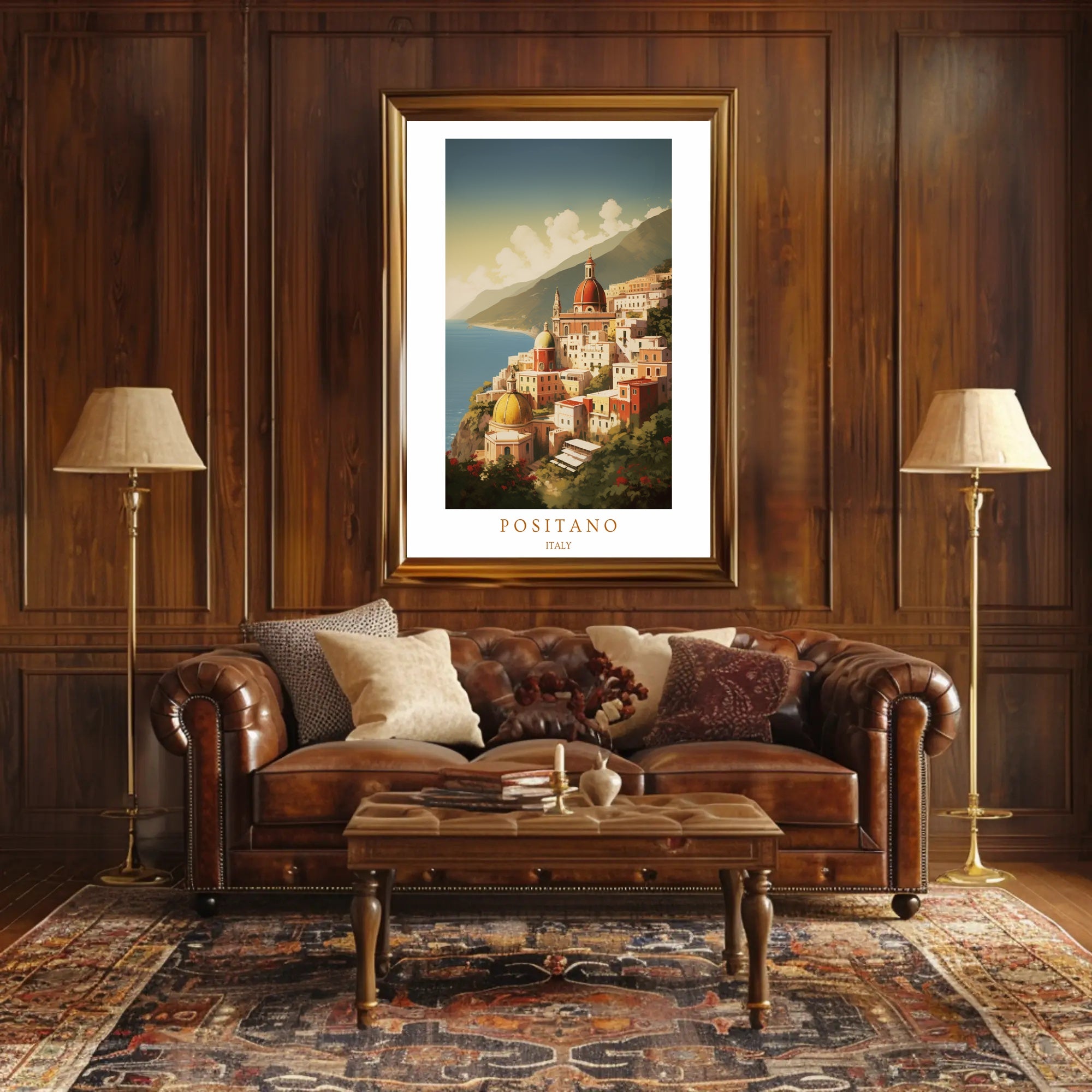 Positano Coastal View Travel Poster PosterGoat