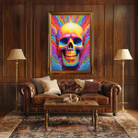 Vivid Skull Illusion Poster PosterGoat