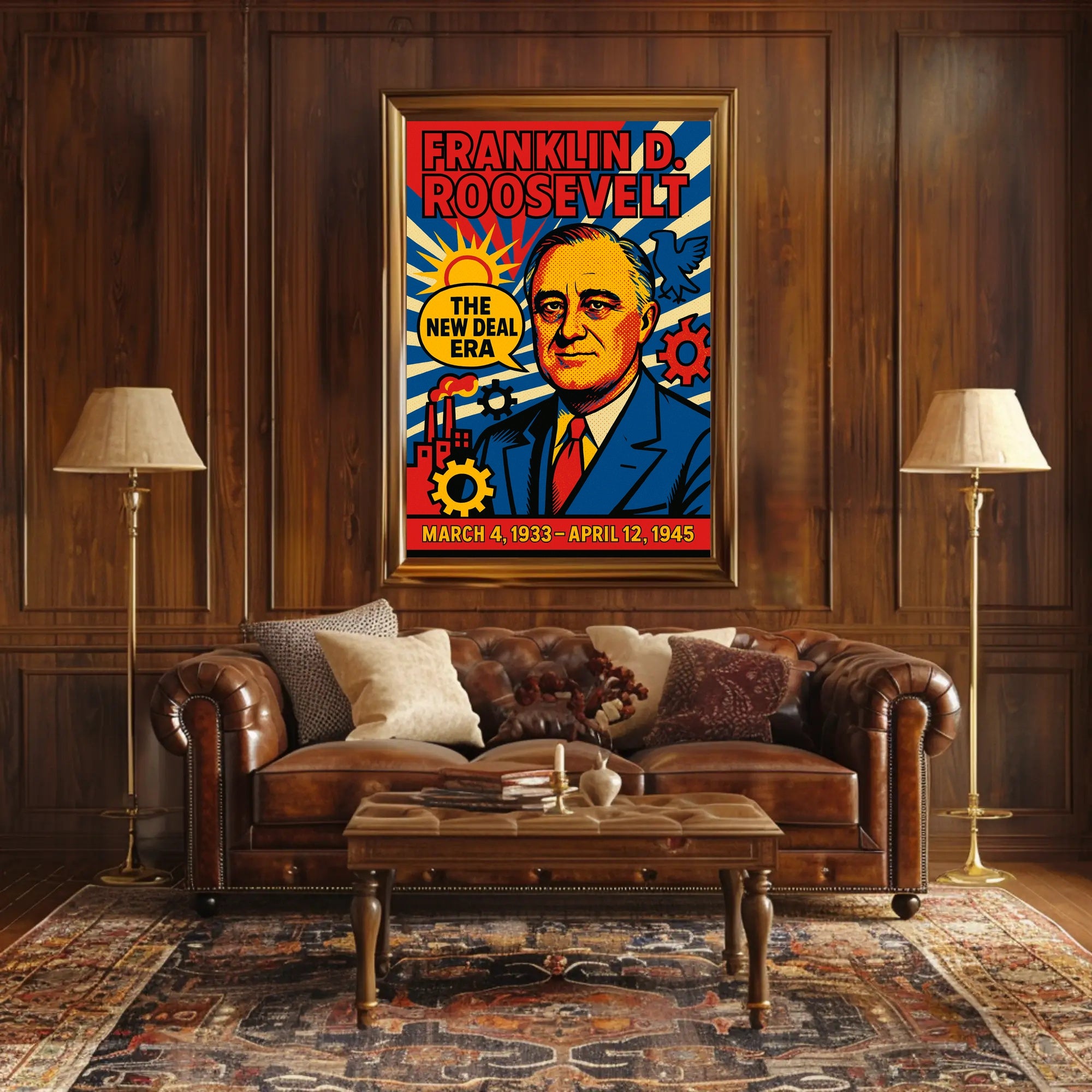 Franklin D. Roosevelt The New Deal Era Poster PosterGoat
