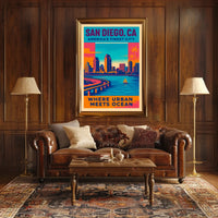 San Diego Where Urban Meets Ocean Poster