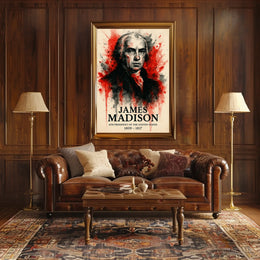 James Madison Watercolor Portrait Historical or Presidential Poster
