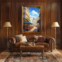 Parisian Street Scene: Vibrant European City Poster