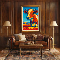 Guernsey Cow Art Poster