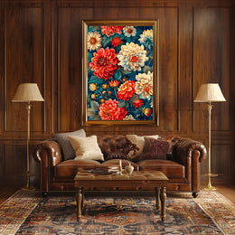 Vibrant Floral Garden Artistic Masterpiece Poster