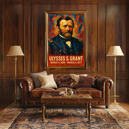 Ulysses S. Grant 18th President of the United States Glitch Hop Art Poster