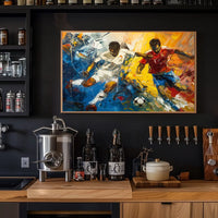 Dynamic Soccer Match Abstract Art Poster Print