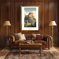 Edinburgh Castle Illustration Poster PosterGoat