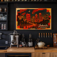 Jakarta, Indonesia Cityscape at Night Poster
