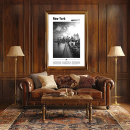 New York City Grand Skyline Poster Vintage Wall Art