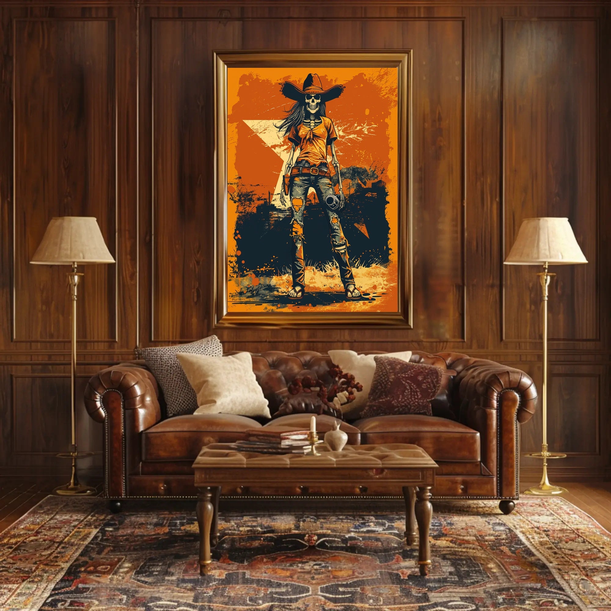 Skeleton Cowboy Poster PosterGoat