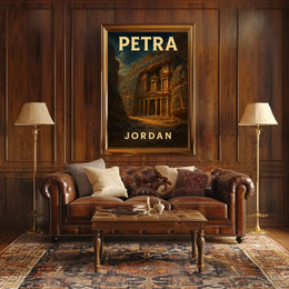 Petra Exploration Art Nouveau Vintage Travel Poster