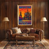 Moscow Skyline Art Poster
