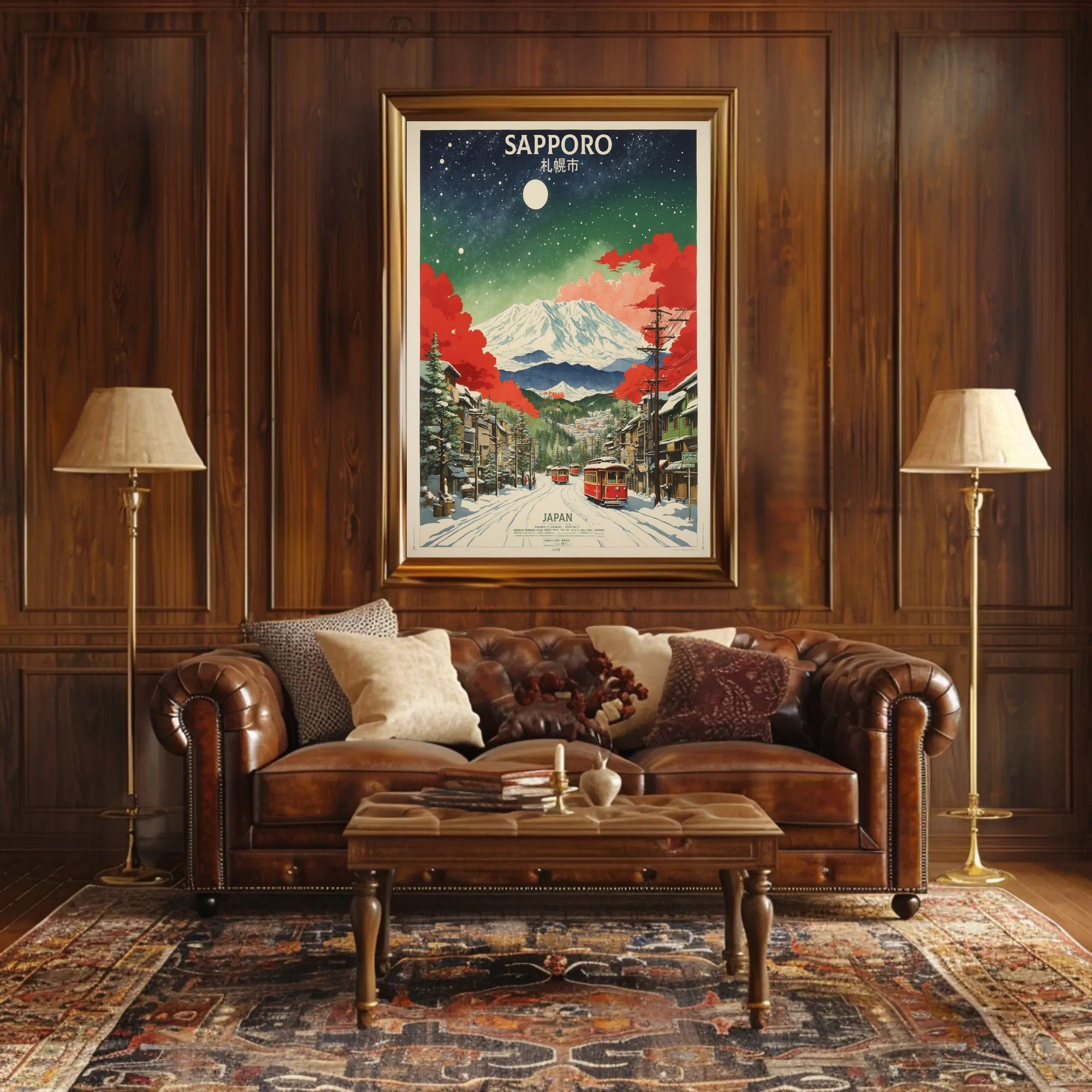 Sapporo Winter Wonderland Vintage Travel Poster