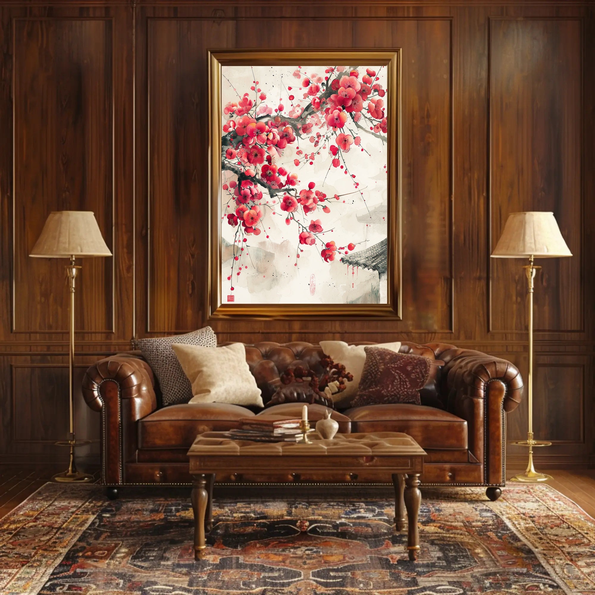 Cherry Blossoms Sumi-e Art: Cultural or Heritage Poster PosterGoat