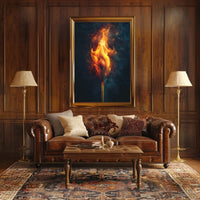 Ignite Your Space: Vivid Flames Art Poster