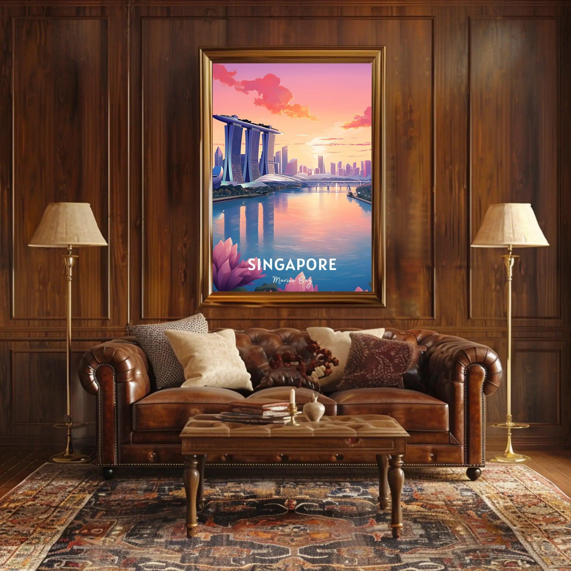Singapore Sunrise Over Marina Bay Sands Urban or Cityscape Poster