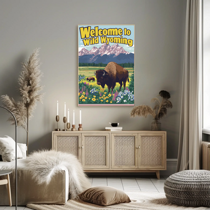 Welcome to Wild Wyoming Vintage Poster