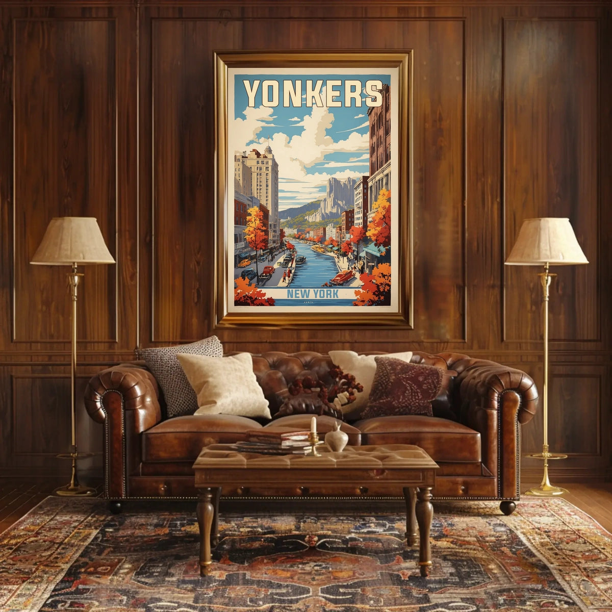Yonkers Autumn Cityscape Art in Urban or Cityscape Poster