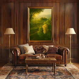 Golden Vineyard Sunrise Poster