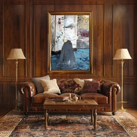 Victorian Elegance: Woman with Feathered Hat Artistic Poster