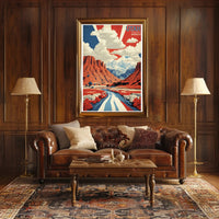Utah Landscape Art with Patriotic Colors Travel Poster