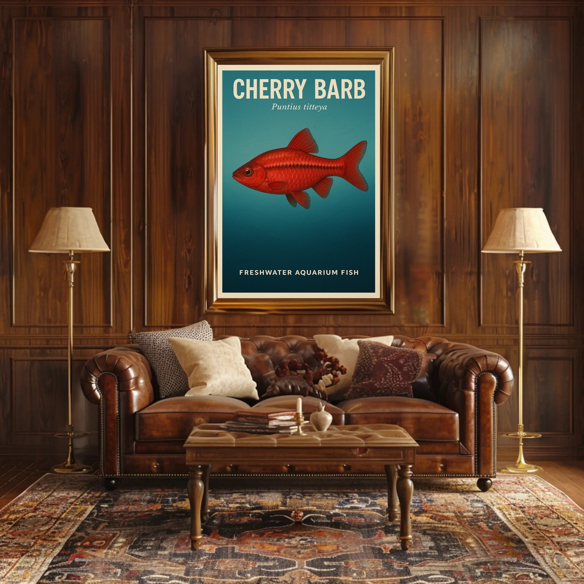 Cherry Barb Freshwater Aquarium Fish Poster PosterGoat