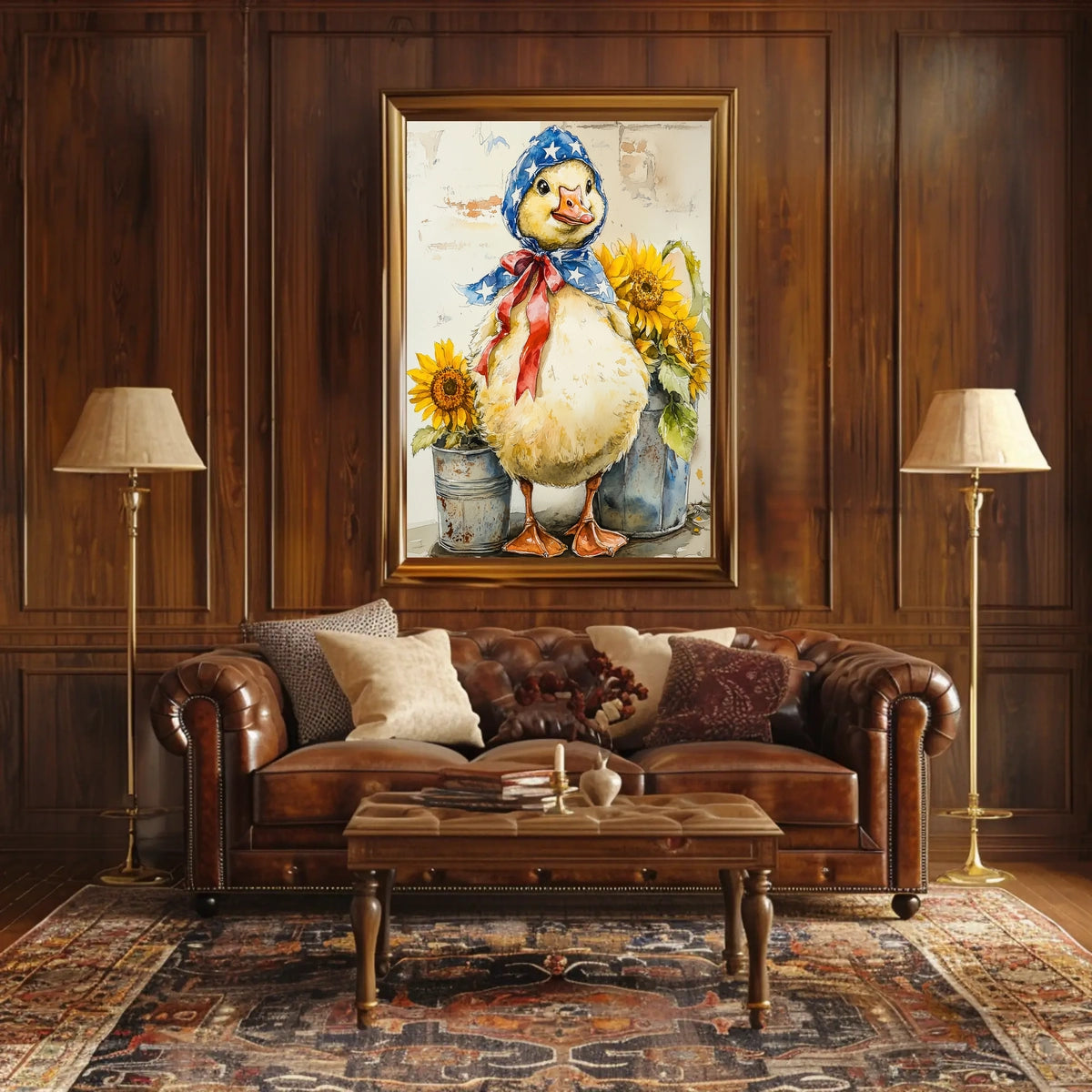 Chubby Goose In Star Spangled Bonnet Artwork Poster