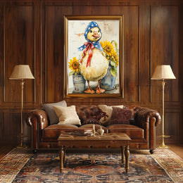 Chubby Goose In Star Spangled Bonnet Artwork Poster