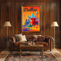 Dallas - Vibrant Cityscape Poster PosterGoat