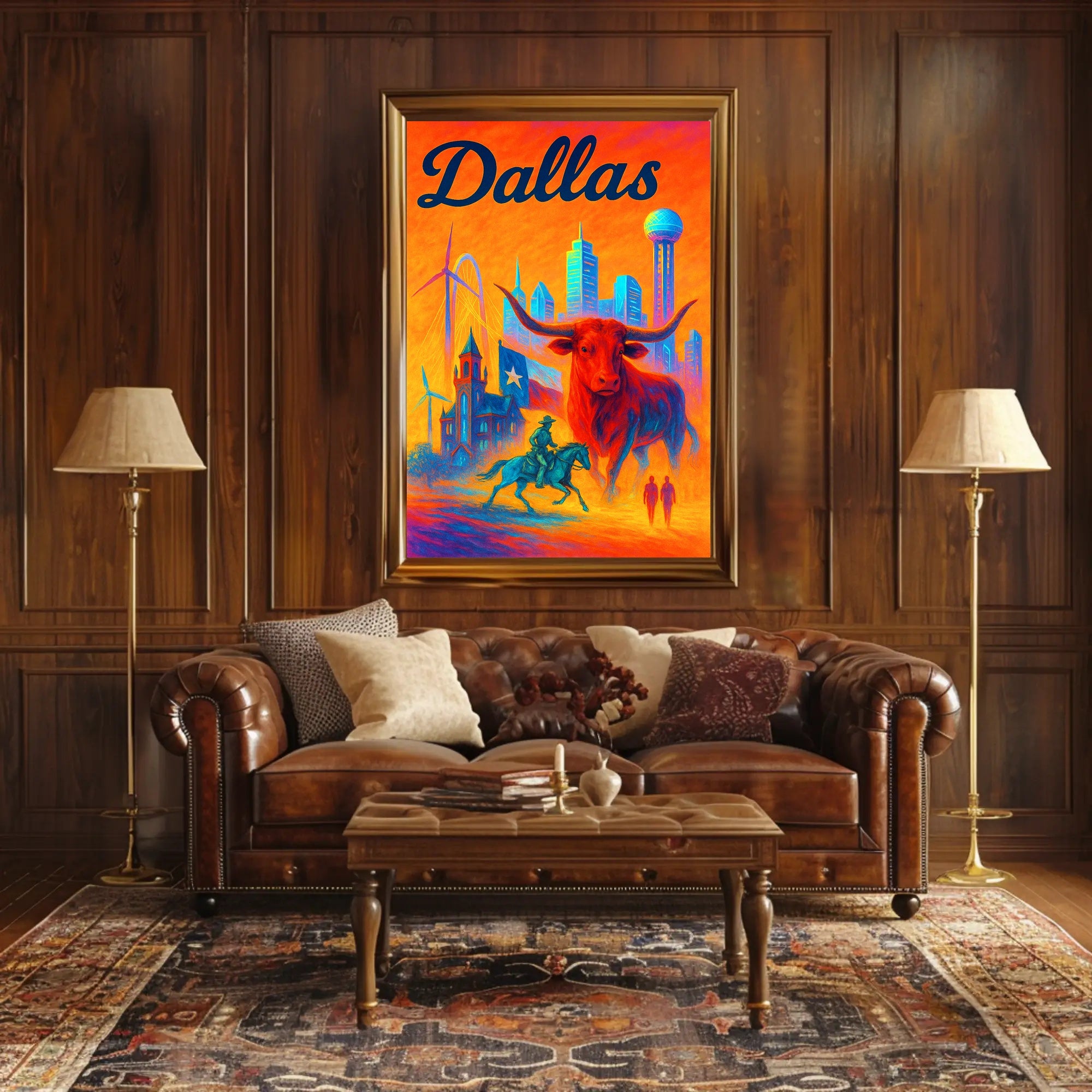 Dallas - Vibrant Cityscape Poster PosterGoat