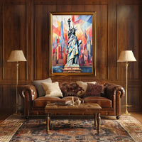 Statue Of Liberty Geometric NYC Poster Abstract Wall Art