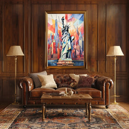 Statue Of Liberty Geometric NYC Poster Abstract Wall Art