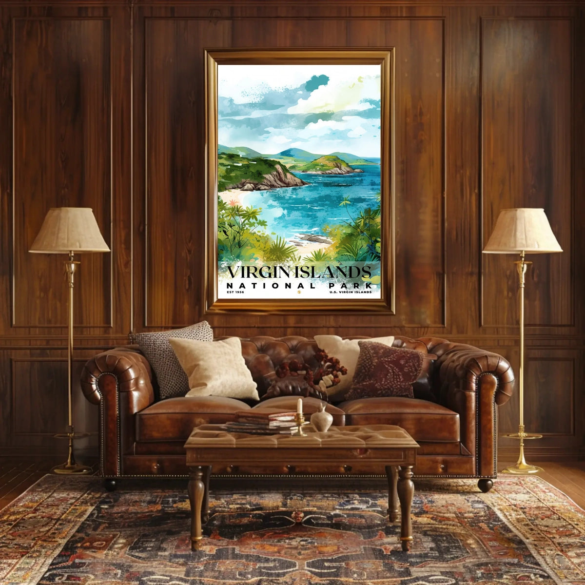 Virgin Islands Watercolor Wall Art Poster