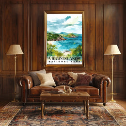 Virgin Islands Watercolor Wall Art Poster