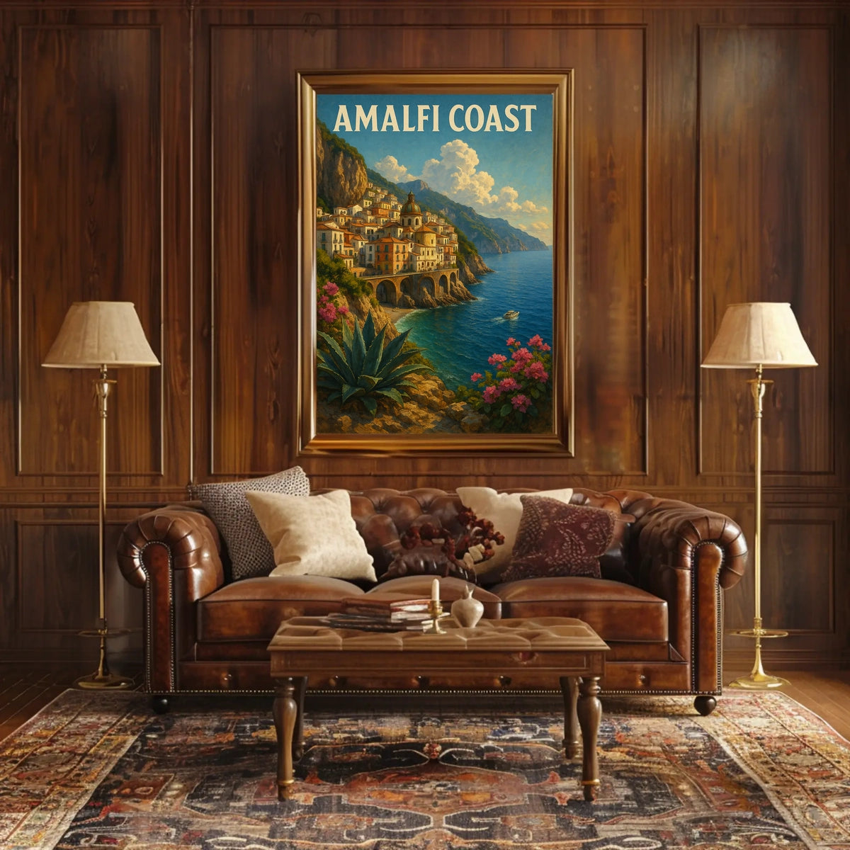 Amalfi Coast Poster Wall Art Coastal Decor Museum Quality